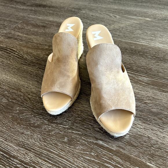 EUC Manebí Hamptons Sabot Wedge Sandals Dove Gray Suede Size 38 / US 7.5 Leather - Picture 10 of 14